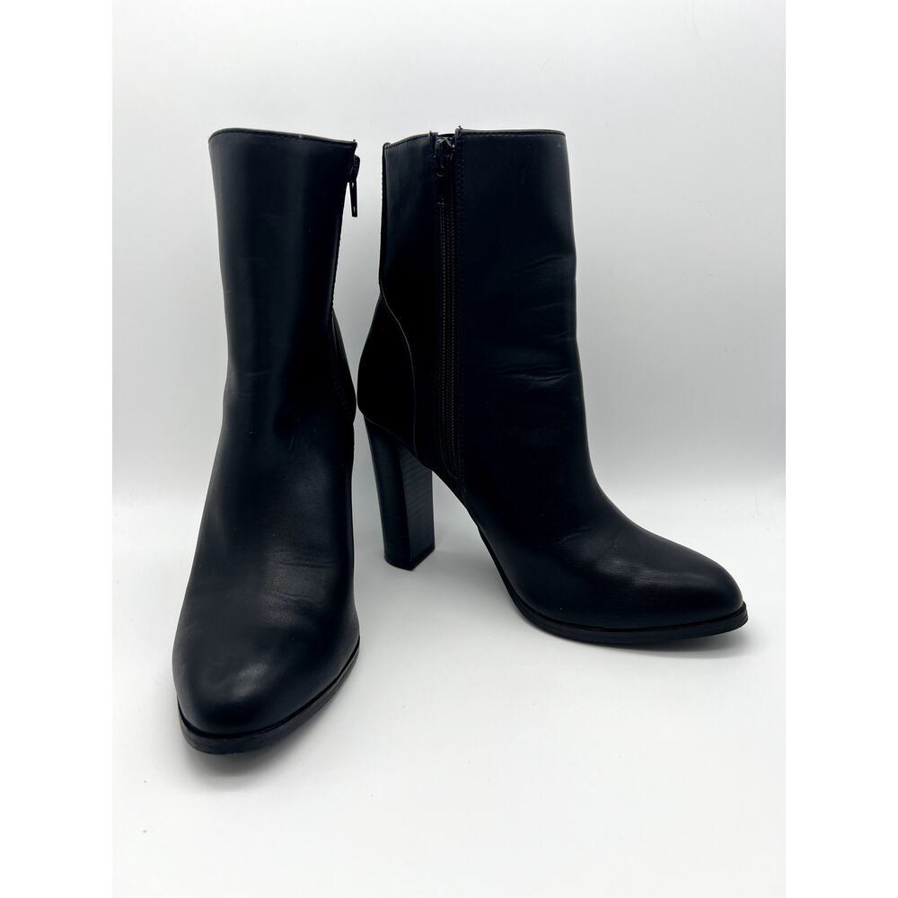 Fashion Nova Black 3.5" Heels Side Zipper Ankle Sexy Boots Booties Size 6.5
